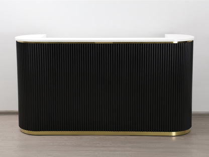 83" Black Tambour Reception Desk - Free Shipping