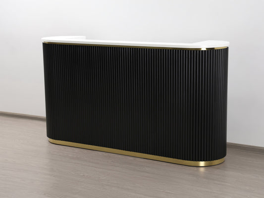 83" Black Tambour Reception Desk - Free Shipping