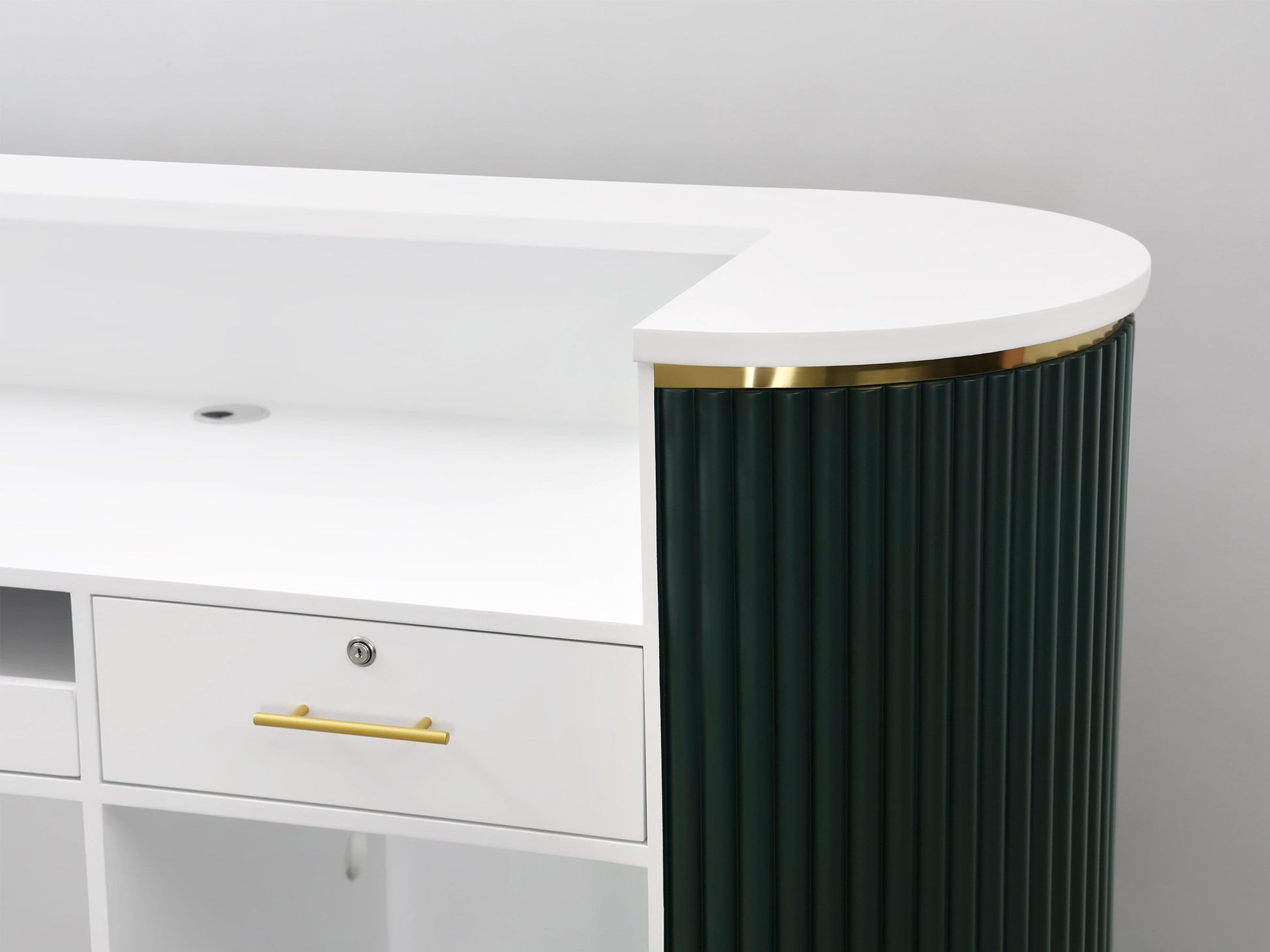 83" Evergreen Tambour Reception Desk - Free Shipping