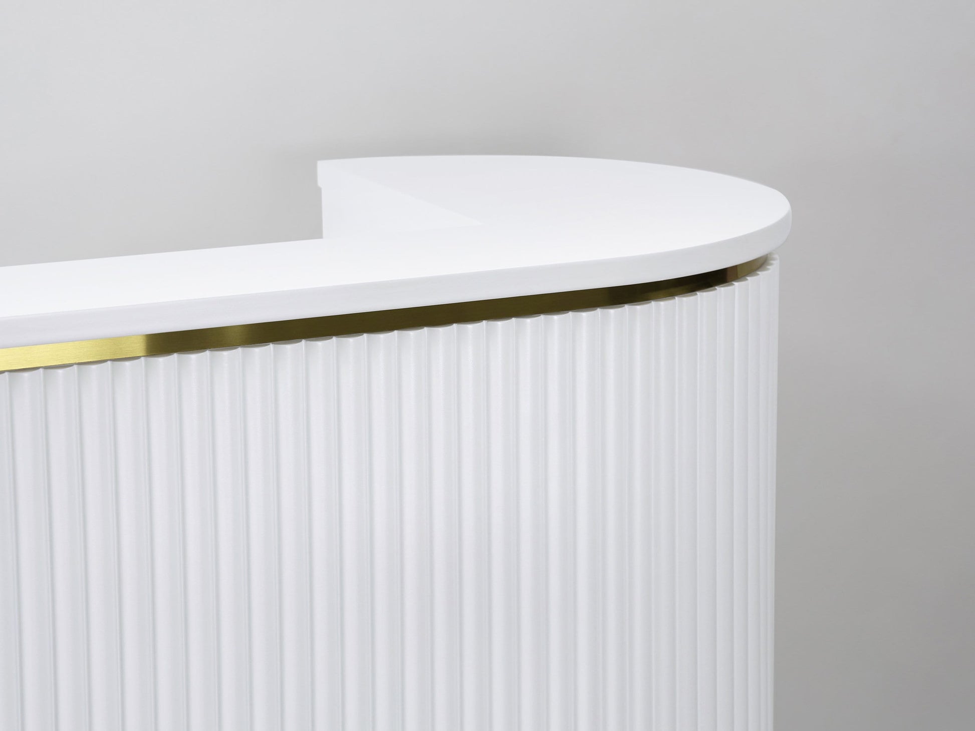 83" White Tambour Reception Desk - Free Shipping