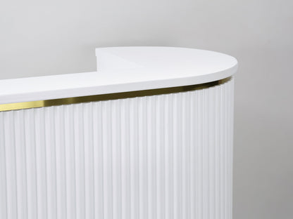 83" White Tambour Reception Desk - Free Shipping