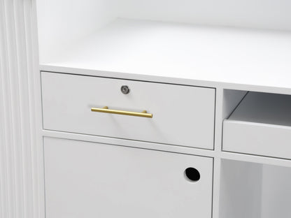 83" White Tambour Reception Desk - Free Shipping