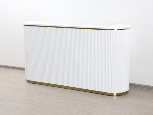 83" White Tambour Reception Desk - Free Shipping