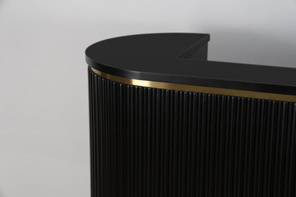 58" All Black Tambour Reception Desk - Free Shipping