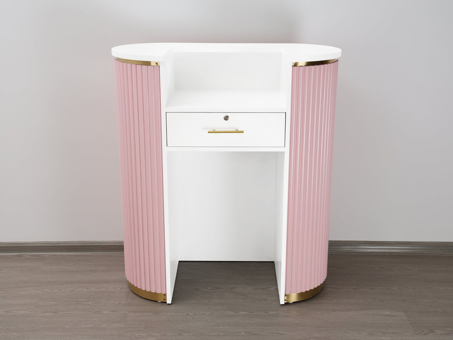 39" Pink Tambour Reception Desk - Free Shipping