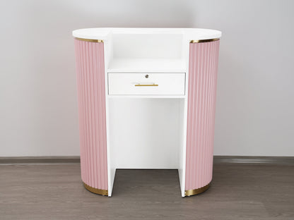 39" Pink Tambour Reception Desk - Free Shipping