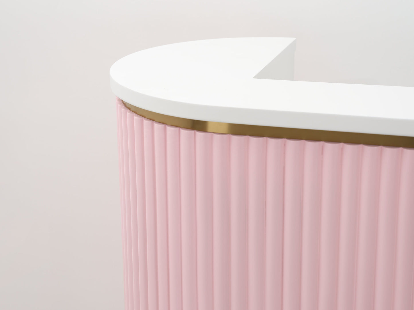 39" Pink Tambour Reception Desk - Free Shipping