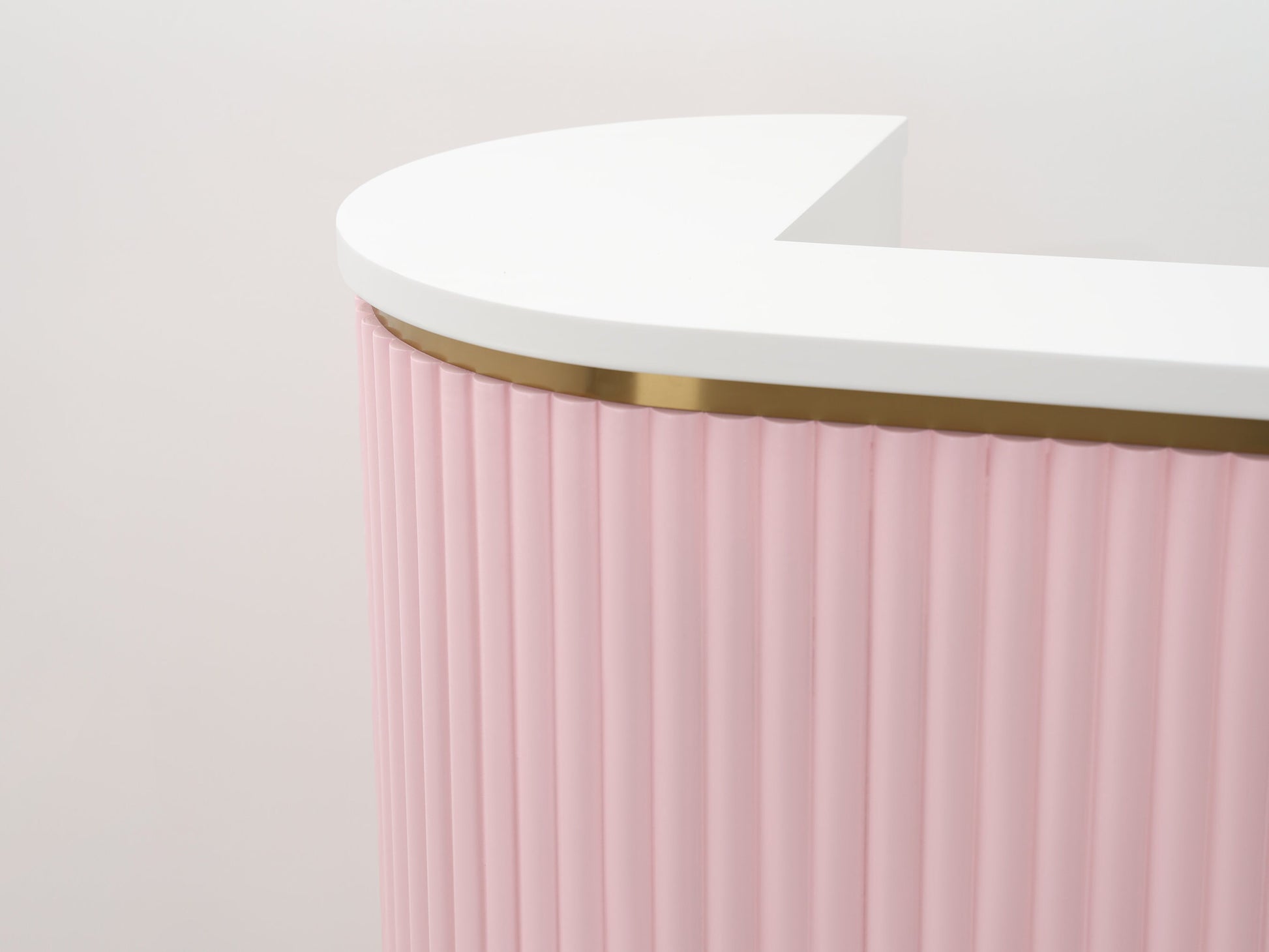 39" Pink Tambour Reception Desk - Free Shipping