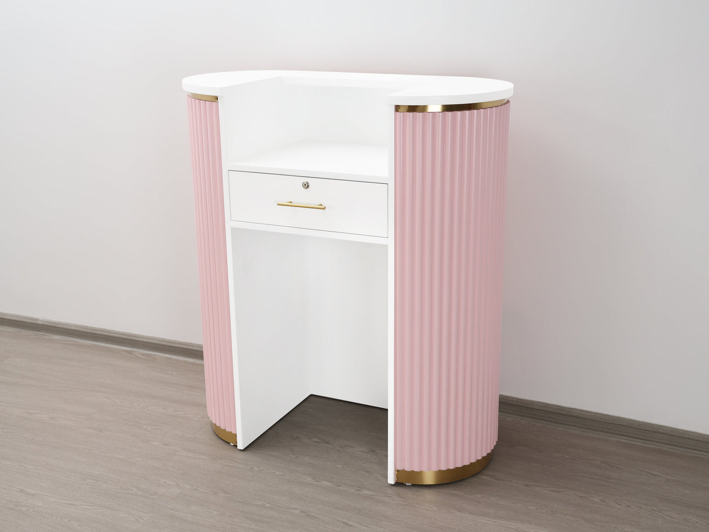 39" Pink Tambour Reception Desk - Free Shipping