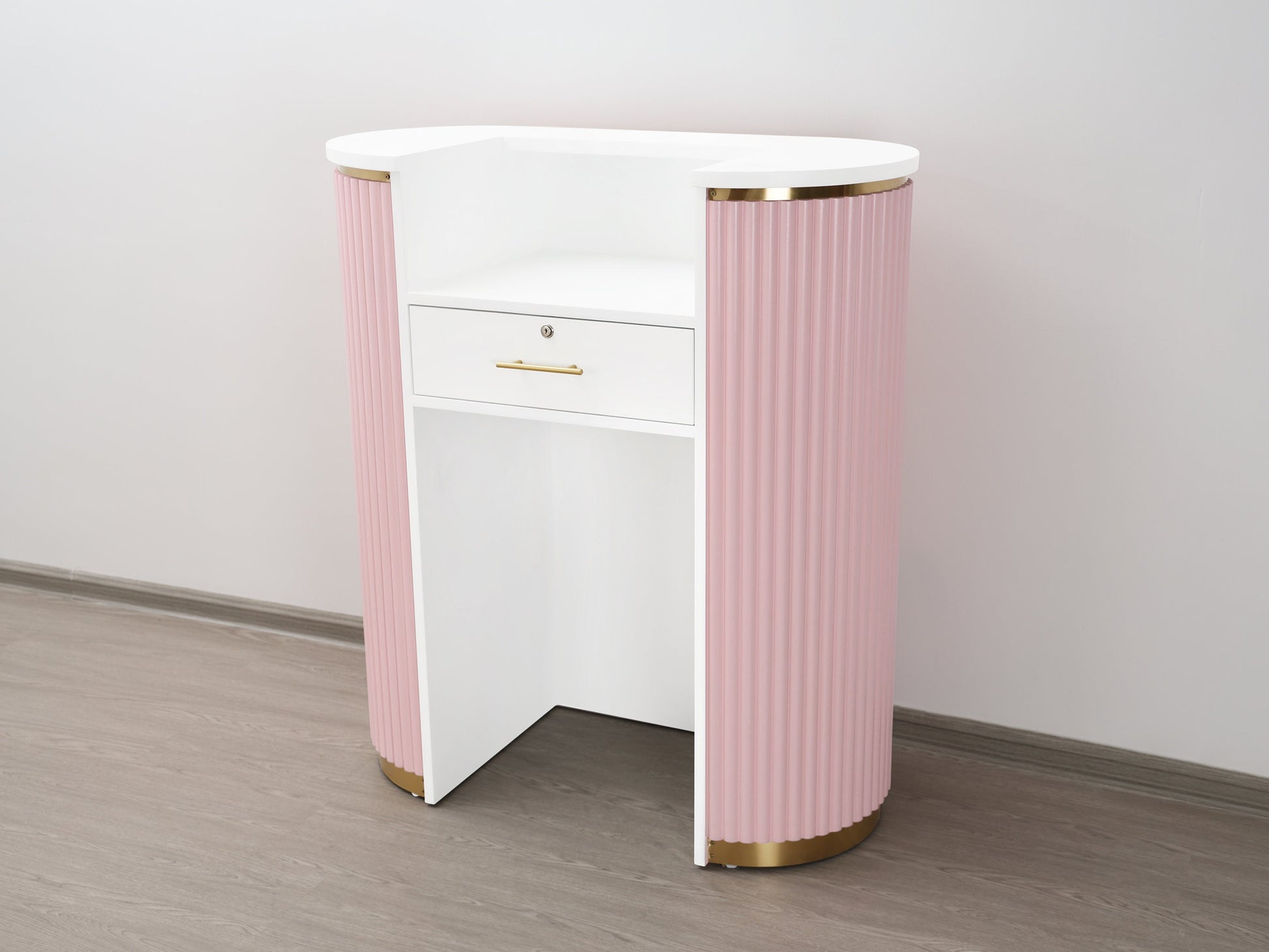 39" Pink Tambour Reception Desk - Free Shipping