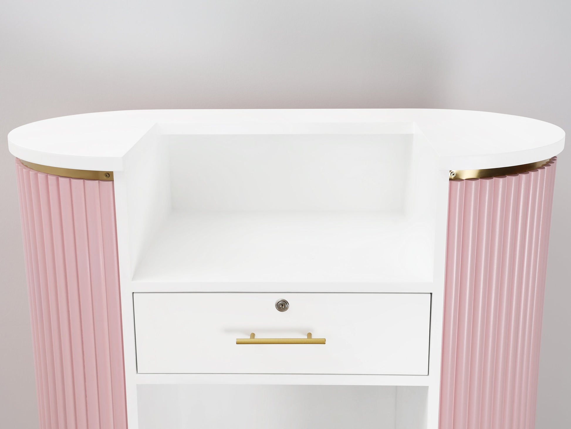 39" Pink Tambour Reception Desk - Free Shipping