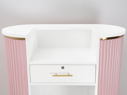 39" Pink Tambour Reception Desk - Free Shipping