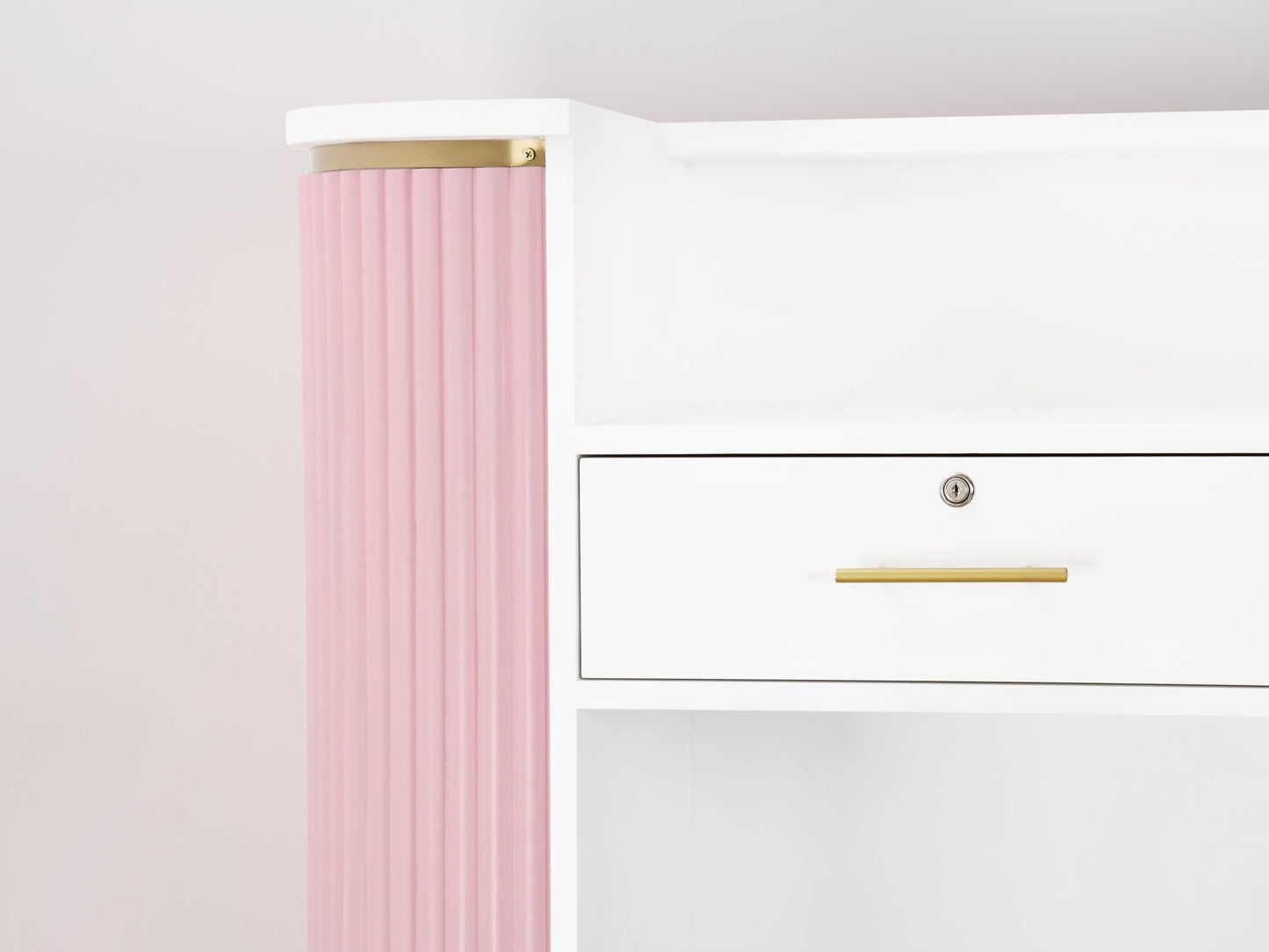 39" Pink Tambour Reception Desk - Free Shipping