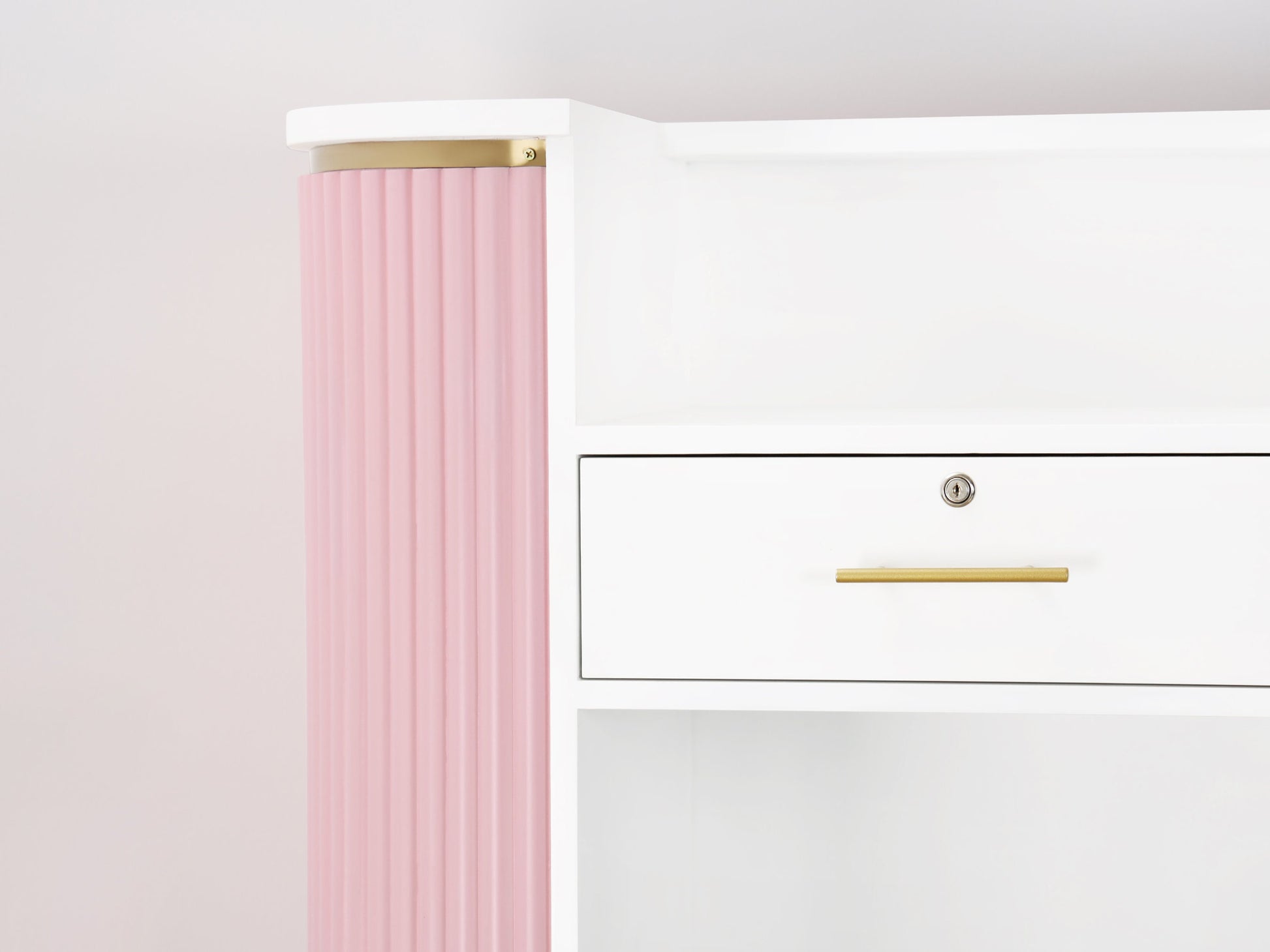 39" Pink Tambour Reception Desk - Free Shipping