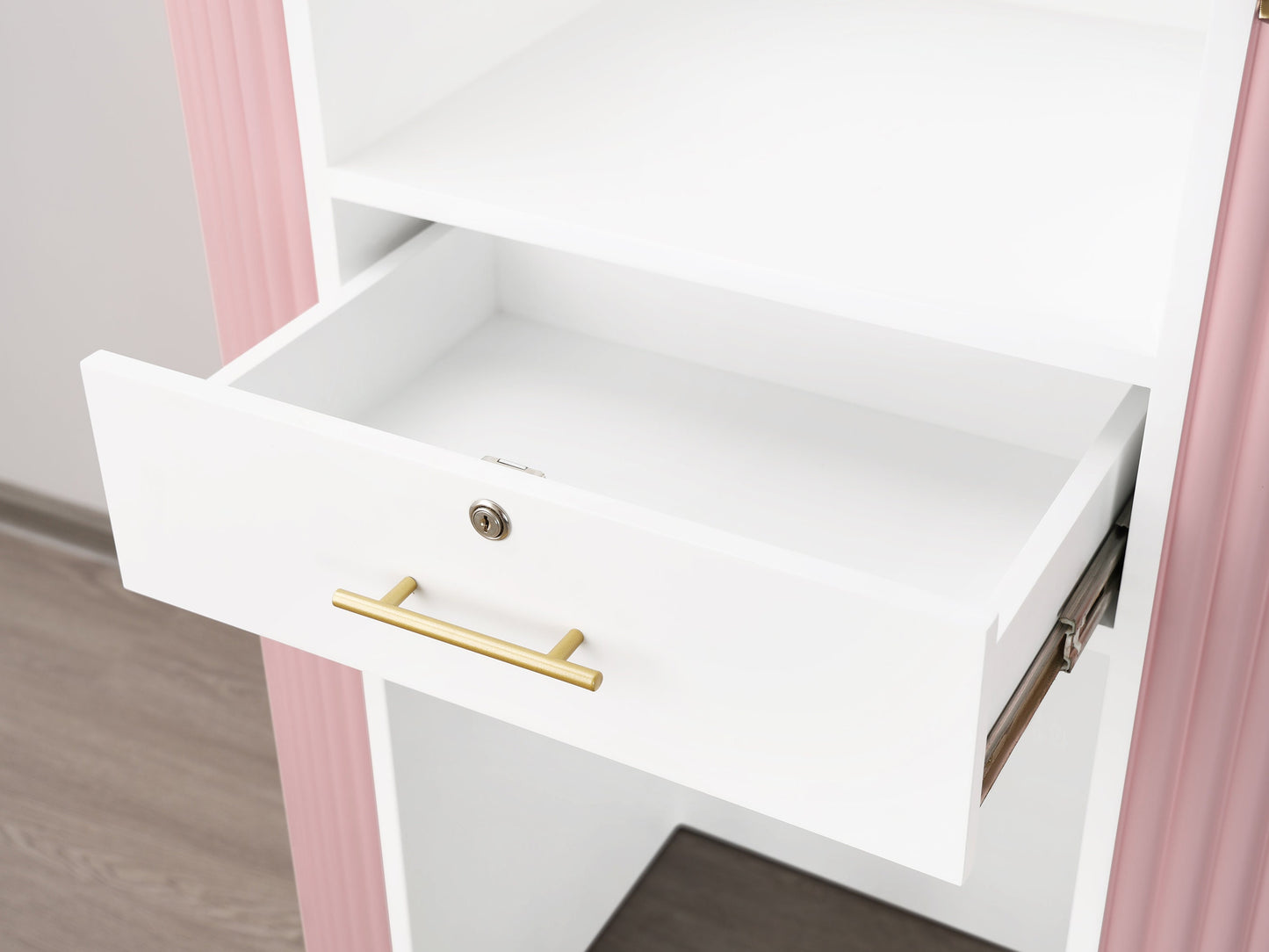 39" Pink Tambour Reception Desk - Free Shipping