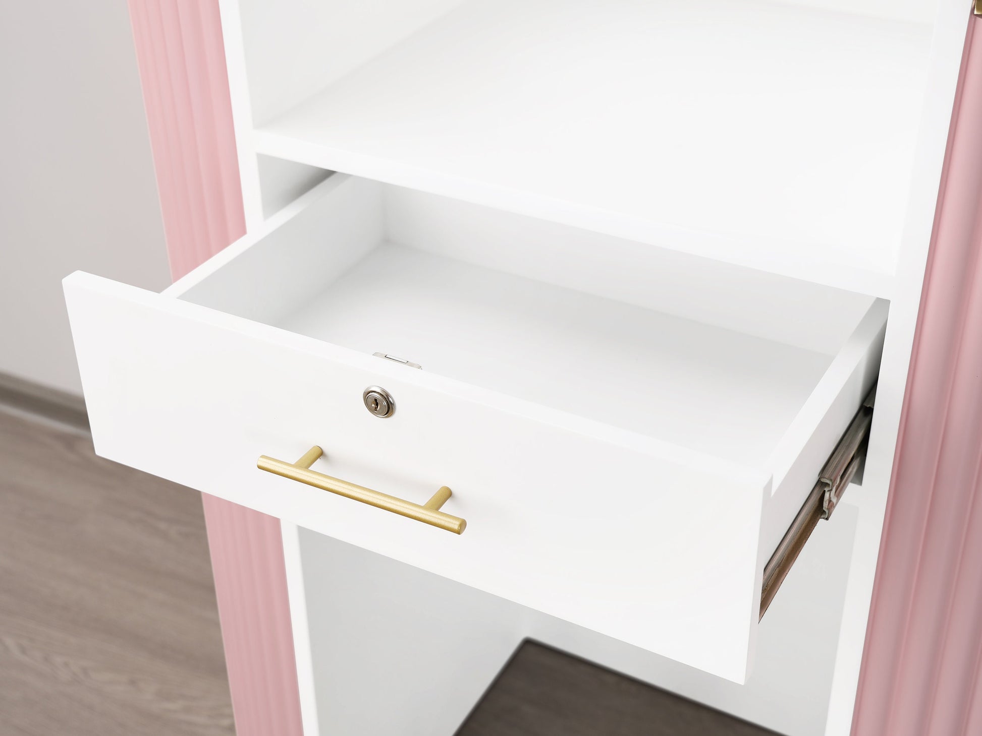 39" Pink Tambour Reception Desk - Free Shipping