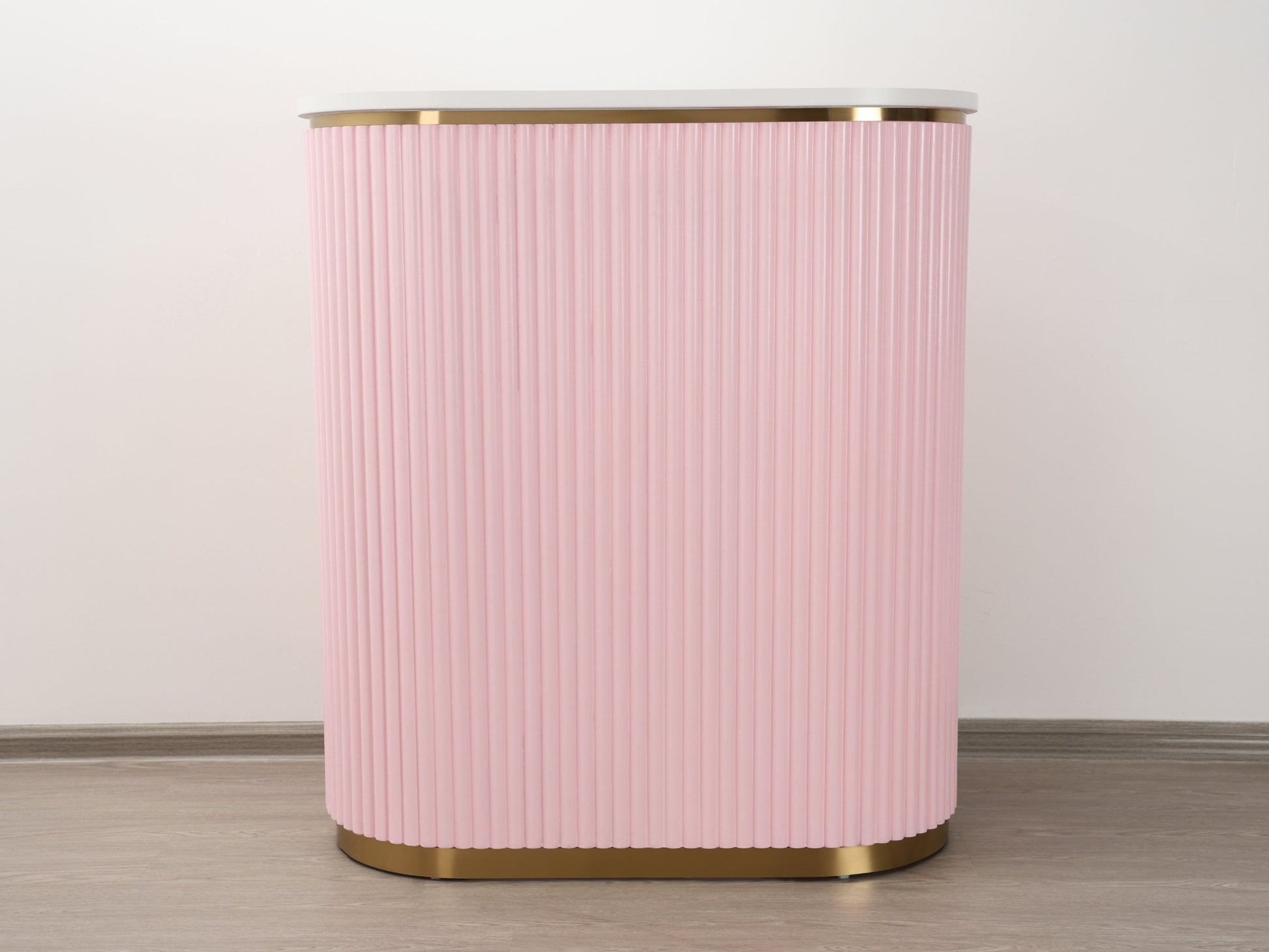 39" Pink Tambour Reception Desk - Free Shipping