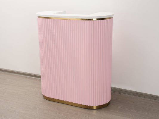 39" Pink Tambour Reception Desk - Free Shipping