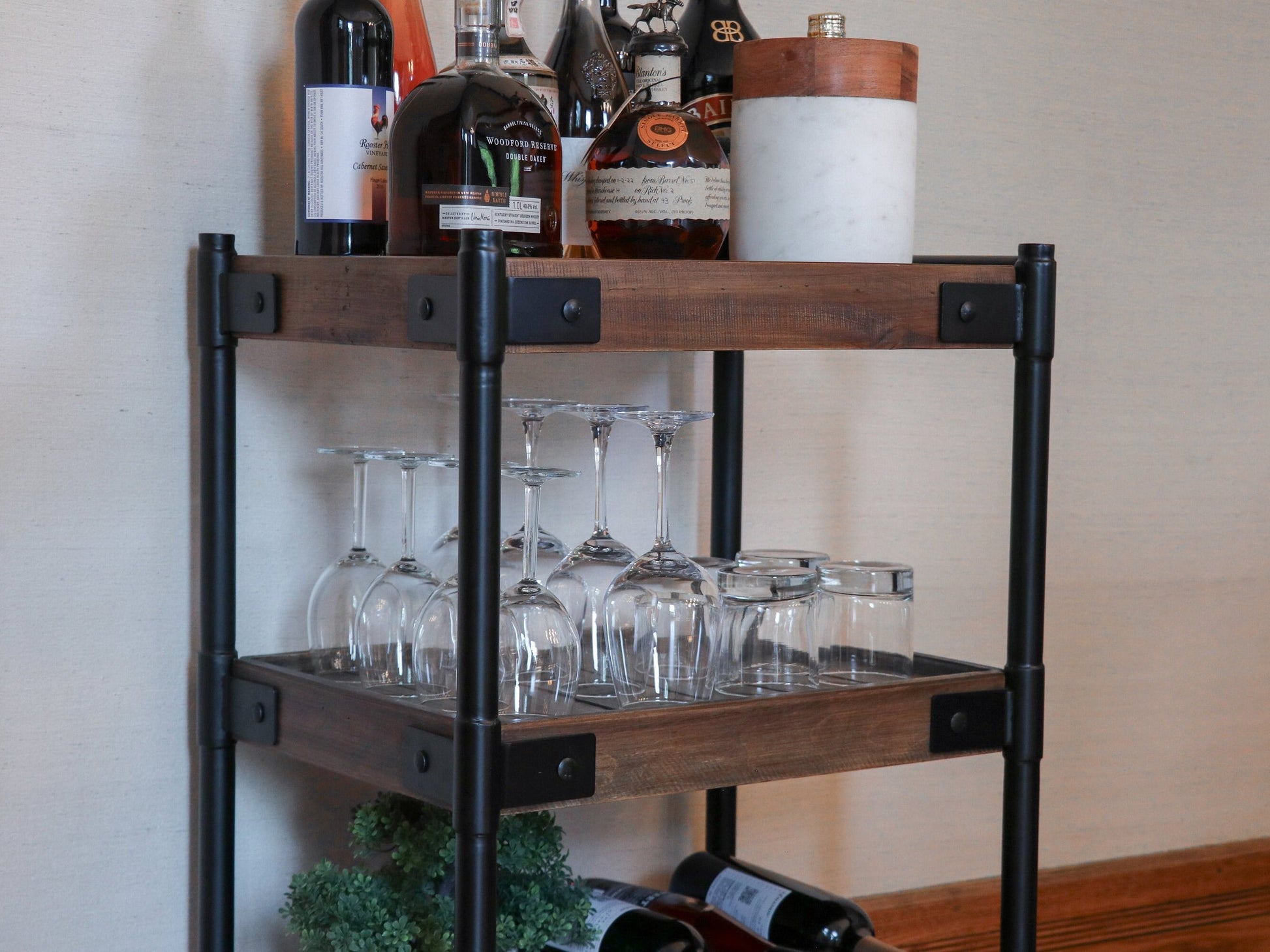 Reclaimed Wood 3-Tier Rolling Cart - Free Shipping