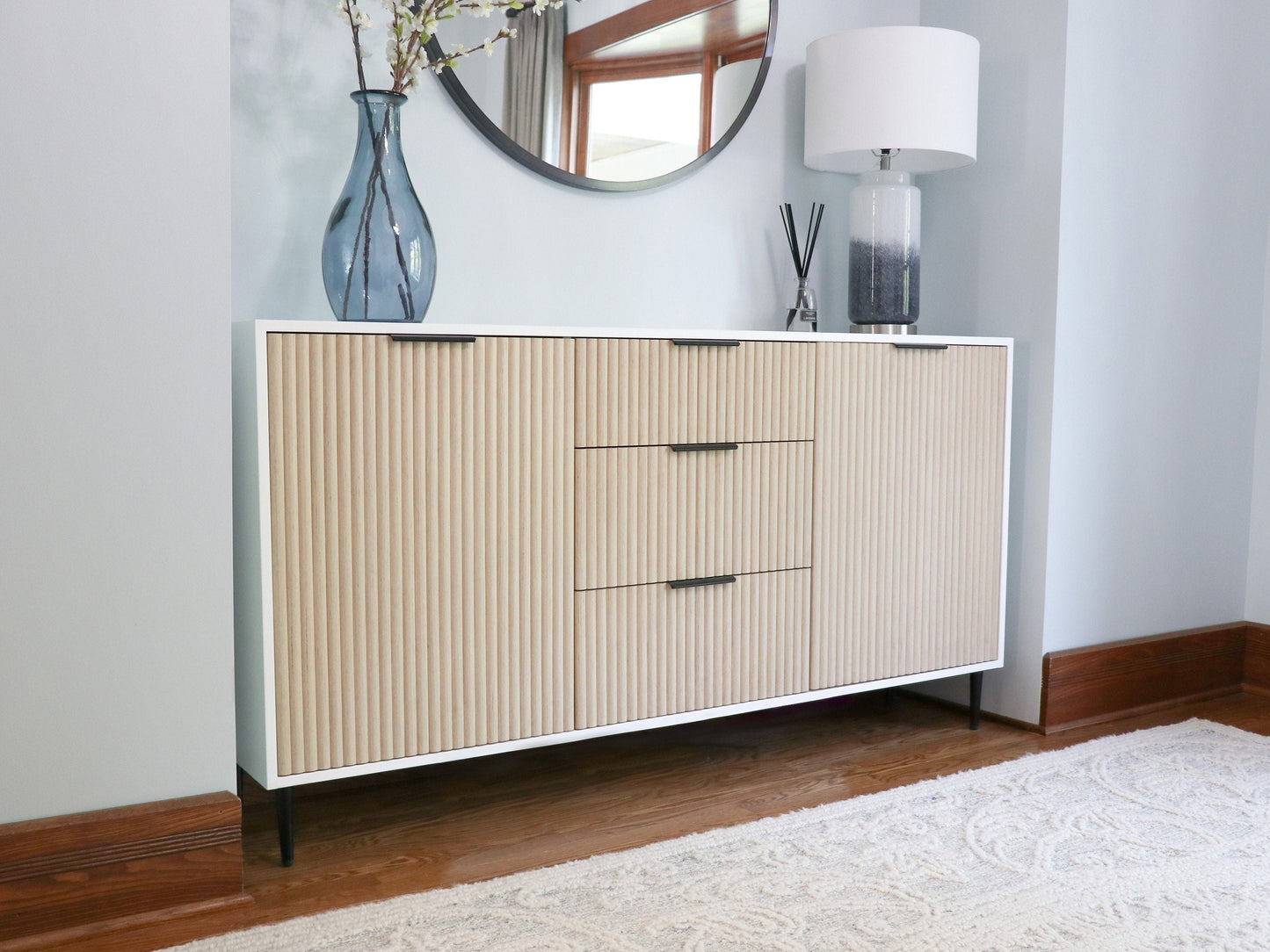 Natural Oak Tambour Sideboard - Free Shipping