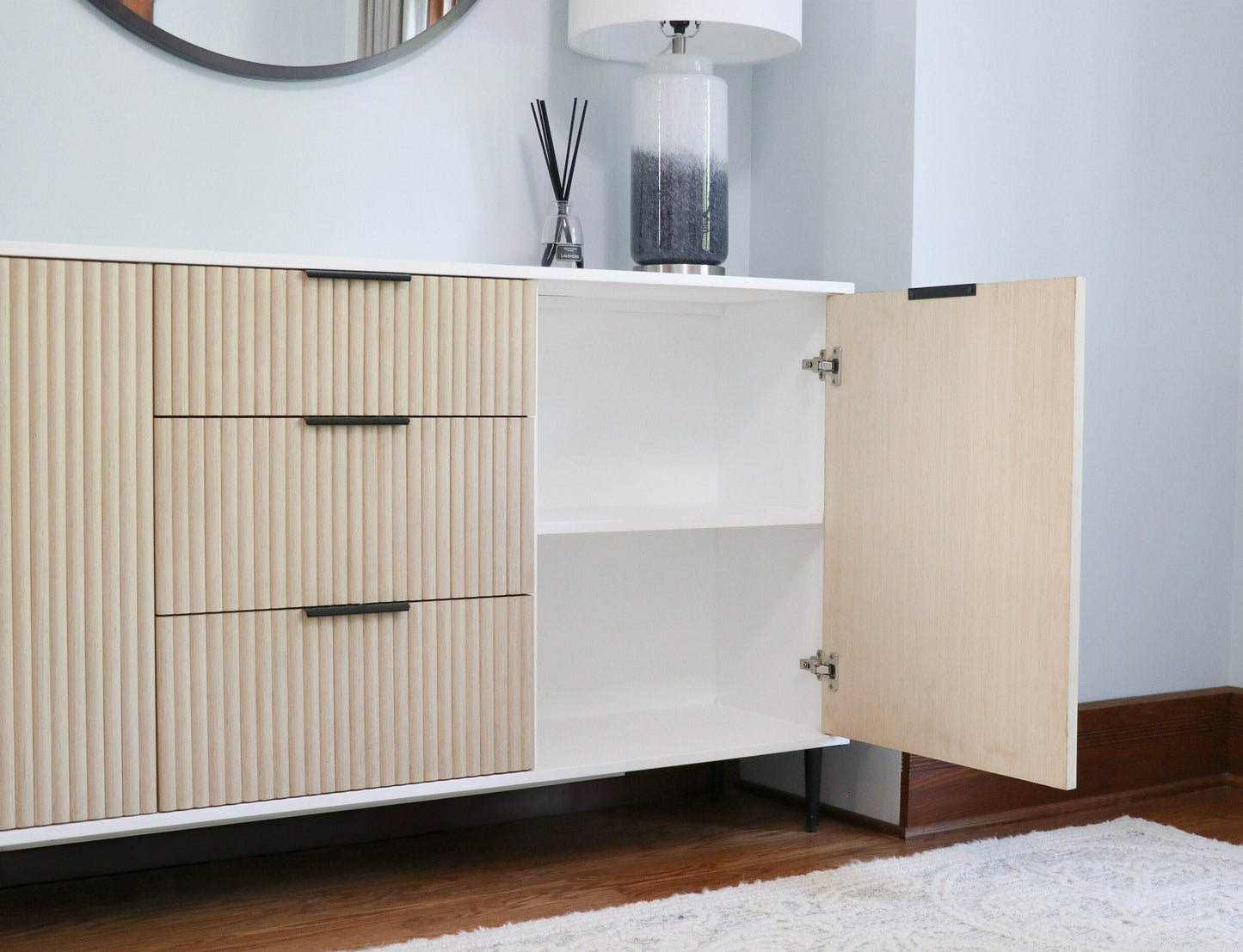 Natural Oak Tambour Sideboard - Free Shipping