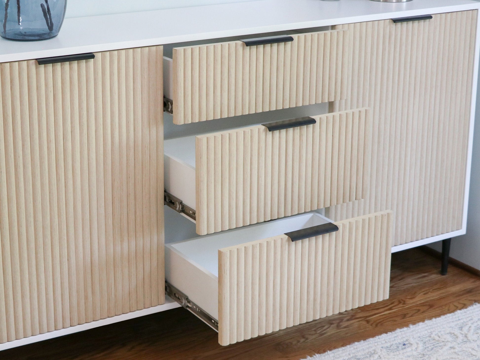 Natural Oak Tambour Sideboard - Free Shipping