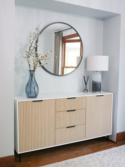 Natural Oak Tambour Sideboard - Free Shipping