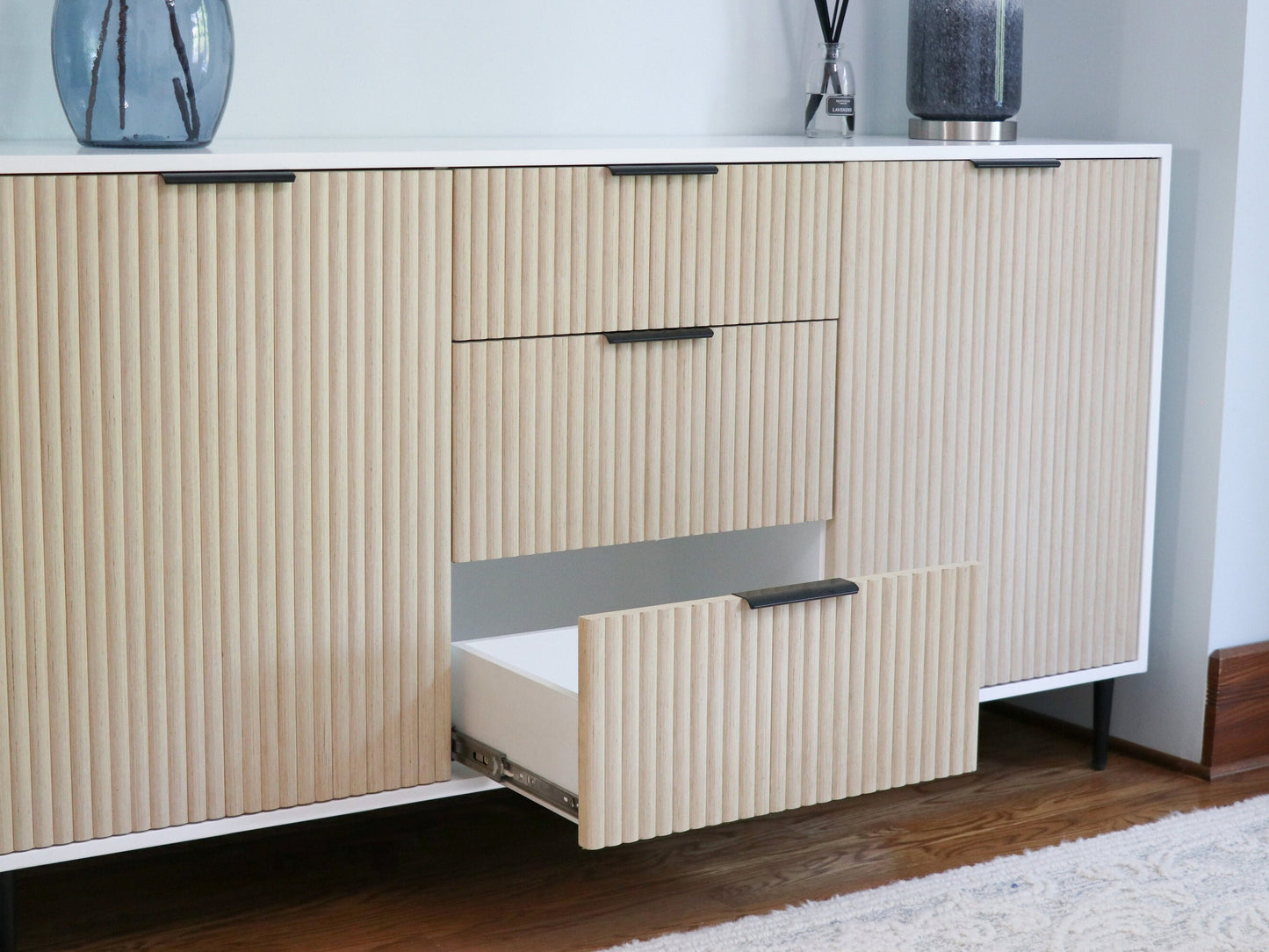 Natural Oak Tambour Sideboard - Free Shipping