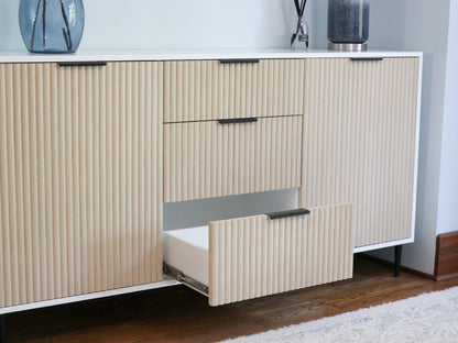 Natural Oak Tambour Sideboard - Free Shipping
