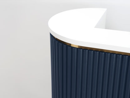 39" Slate Blue Tambour Reception Desk - Free Shipping
