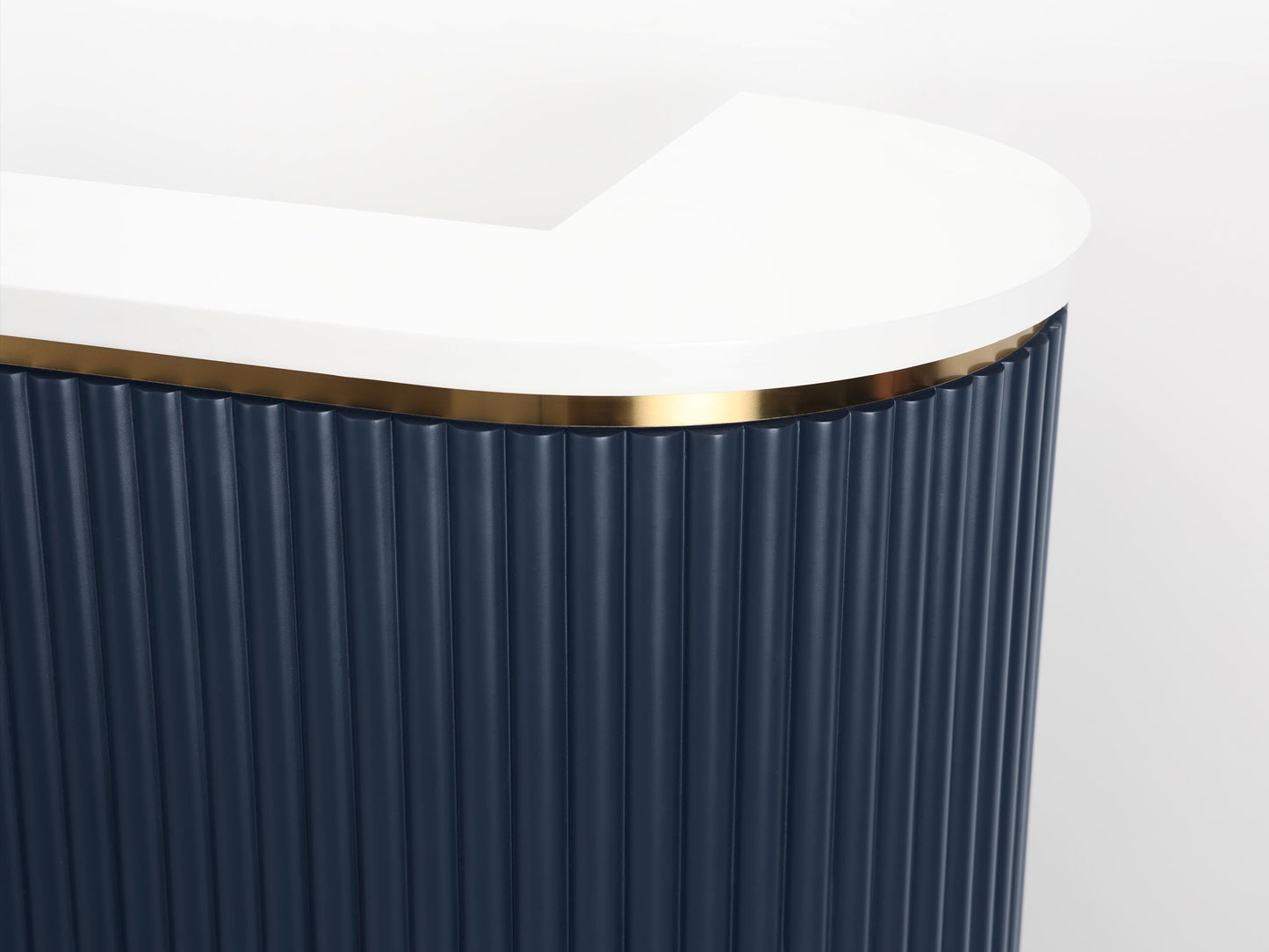 39" Slate Blue Tambour Reception Desk - Free Shipping