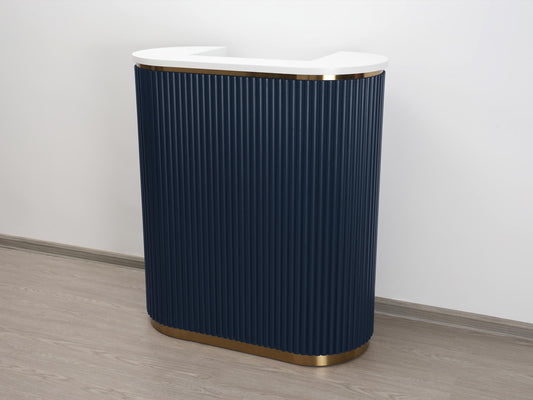 39" Slate Blue Tambour Reception Desk - Free Shipping