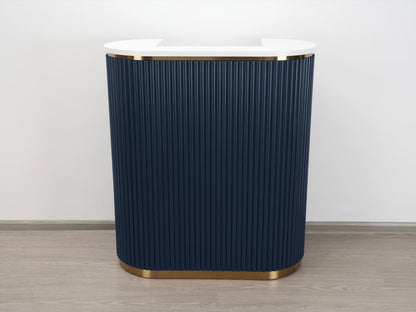 39" Slate Blue Tambour Reception Desk - Free Shipping