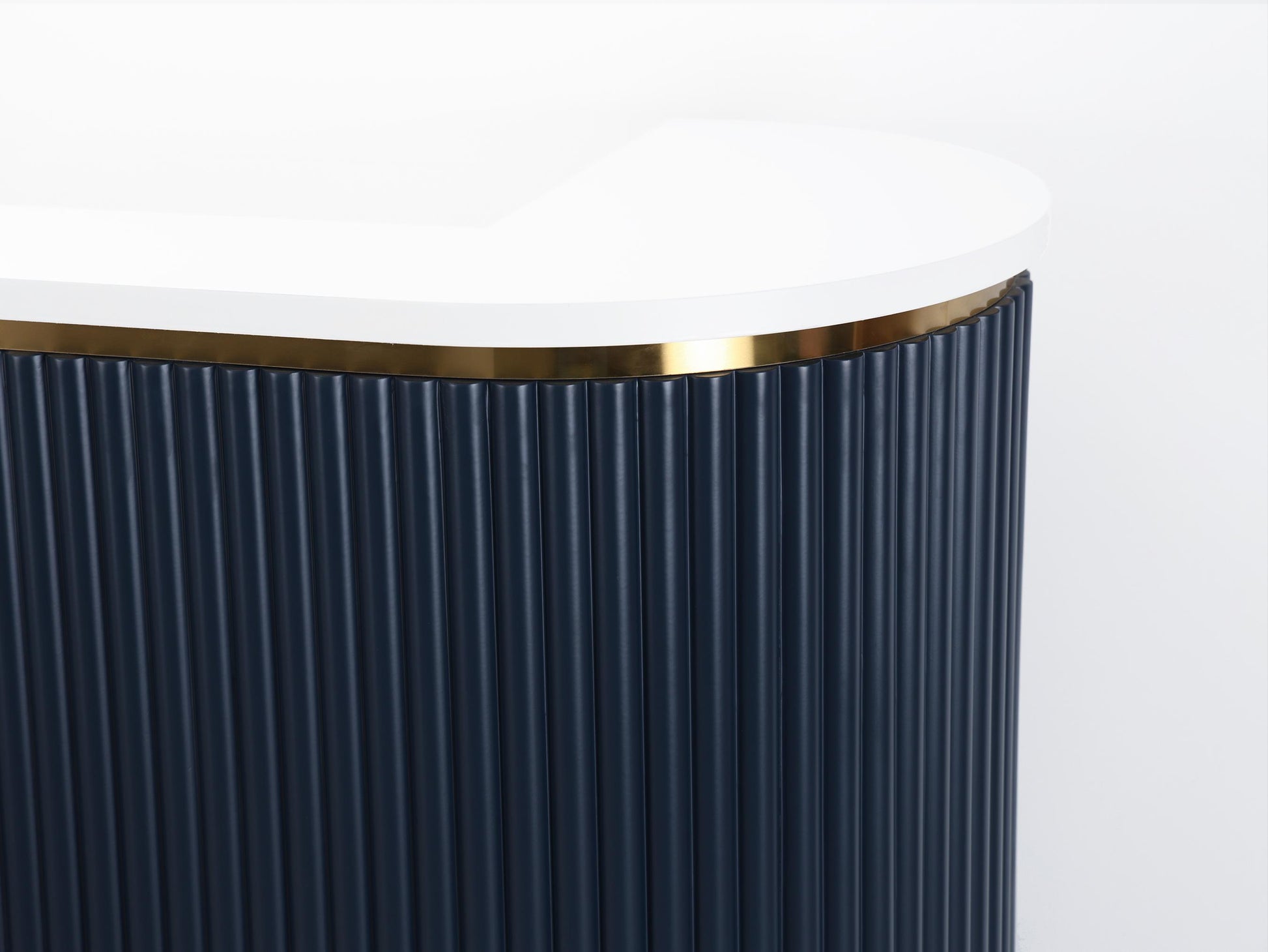 58" Slate Blue Tambour Reception Desk - Free Shipping
