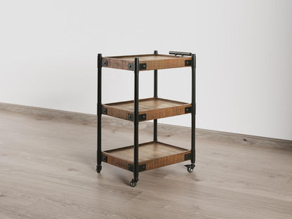 Reclaimed Wood 3-Tier Rolling Cart - Free Shipping
