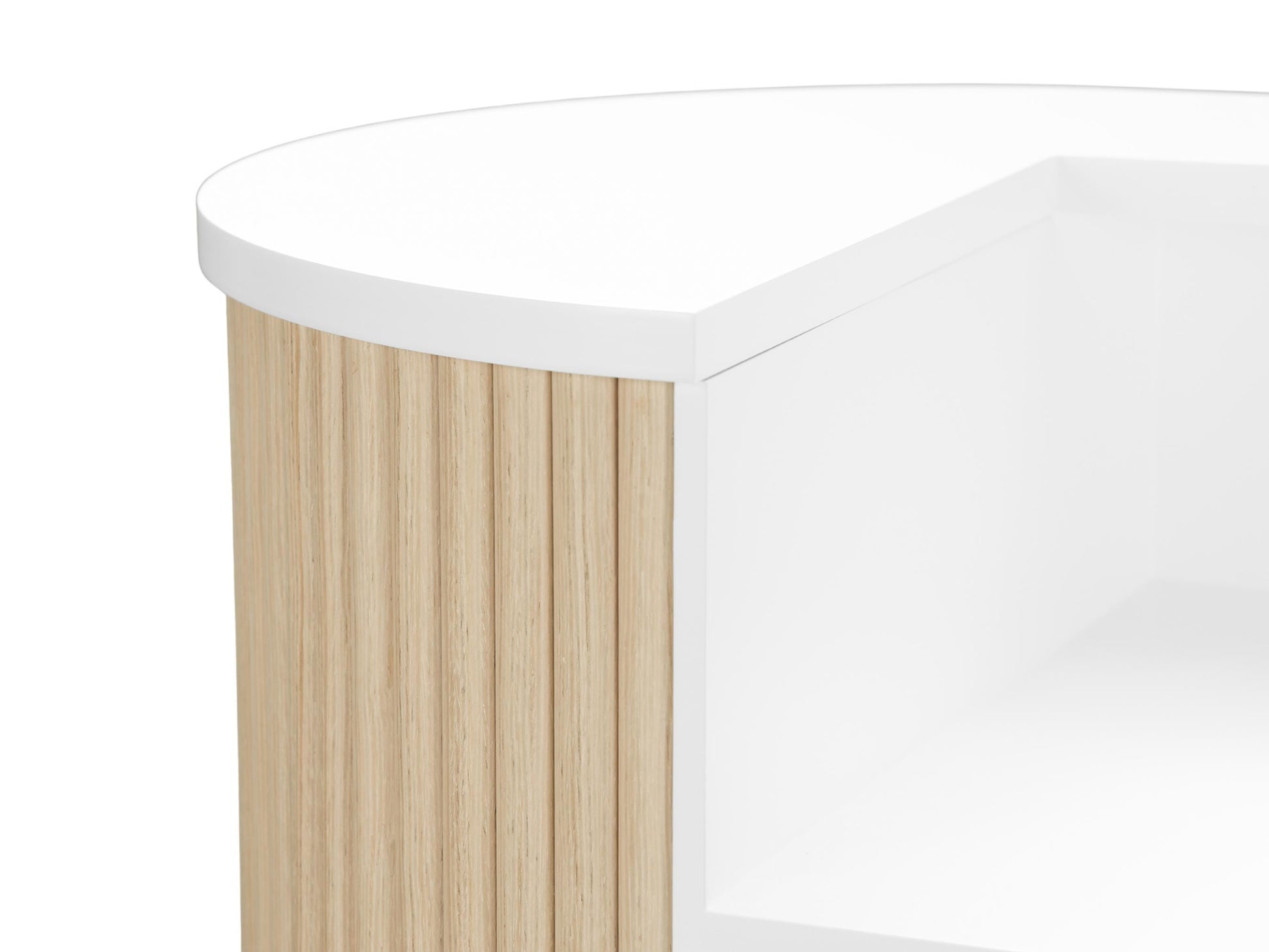 PREORDER Mila Classic Natural Oak Tambour Reception Desk - Large (58")