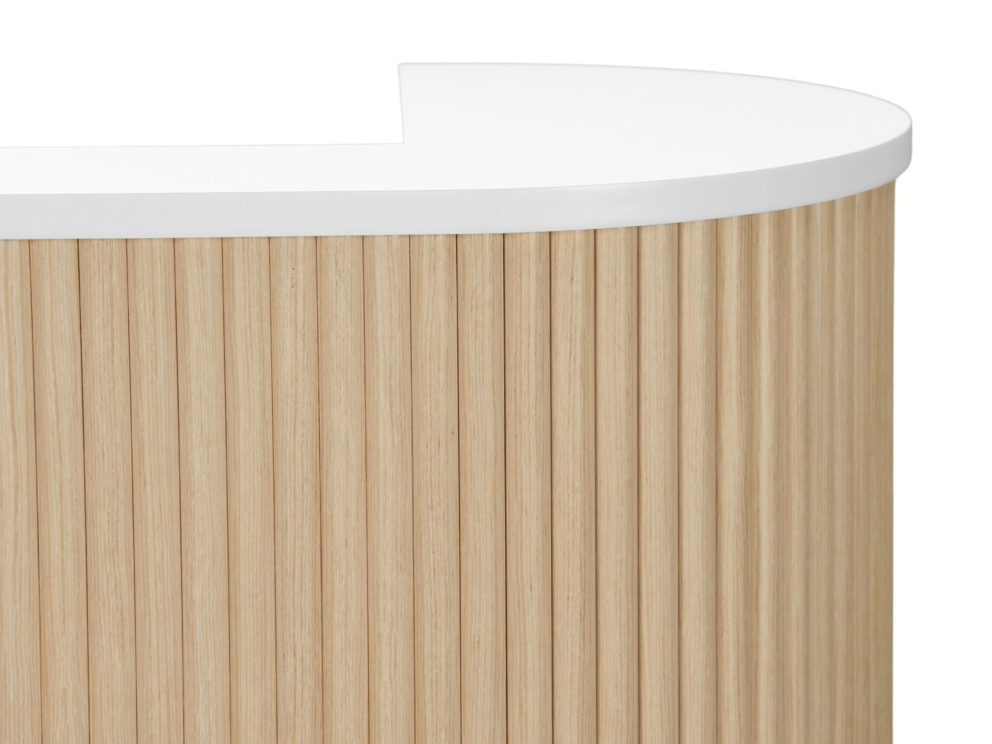 PREORDER Mila Classic Natural Oak Tambour Reception Desk - Large (58")