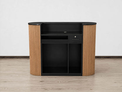 PREORDER Mila Classic Walnut Tambour Reception Desk - Large (58")