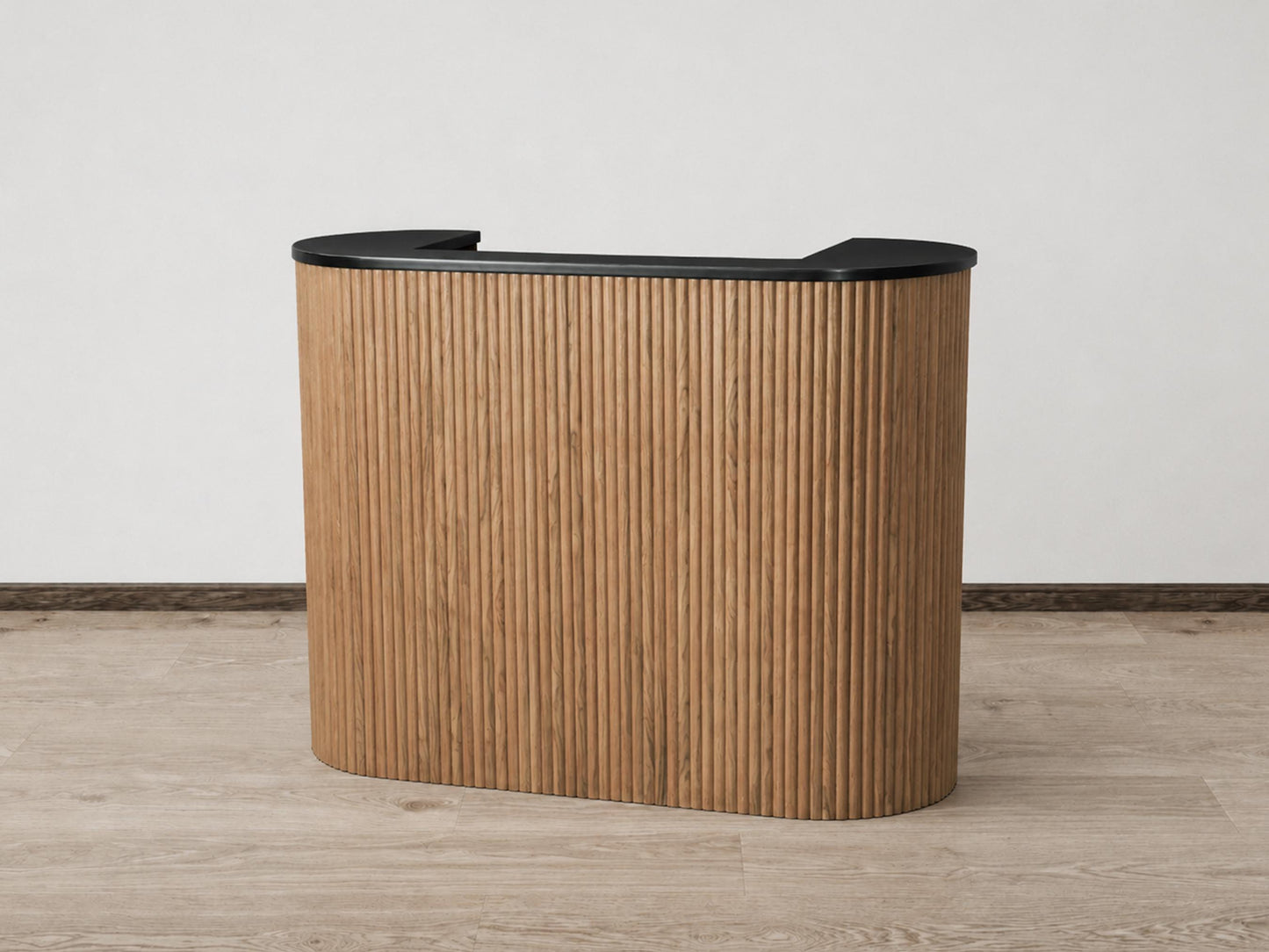 PREORDER Mila Classic Walnut Tambour Reception Desk - Large (58")