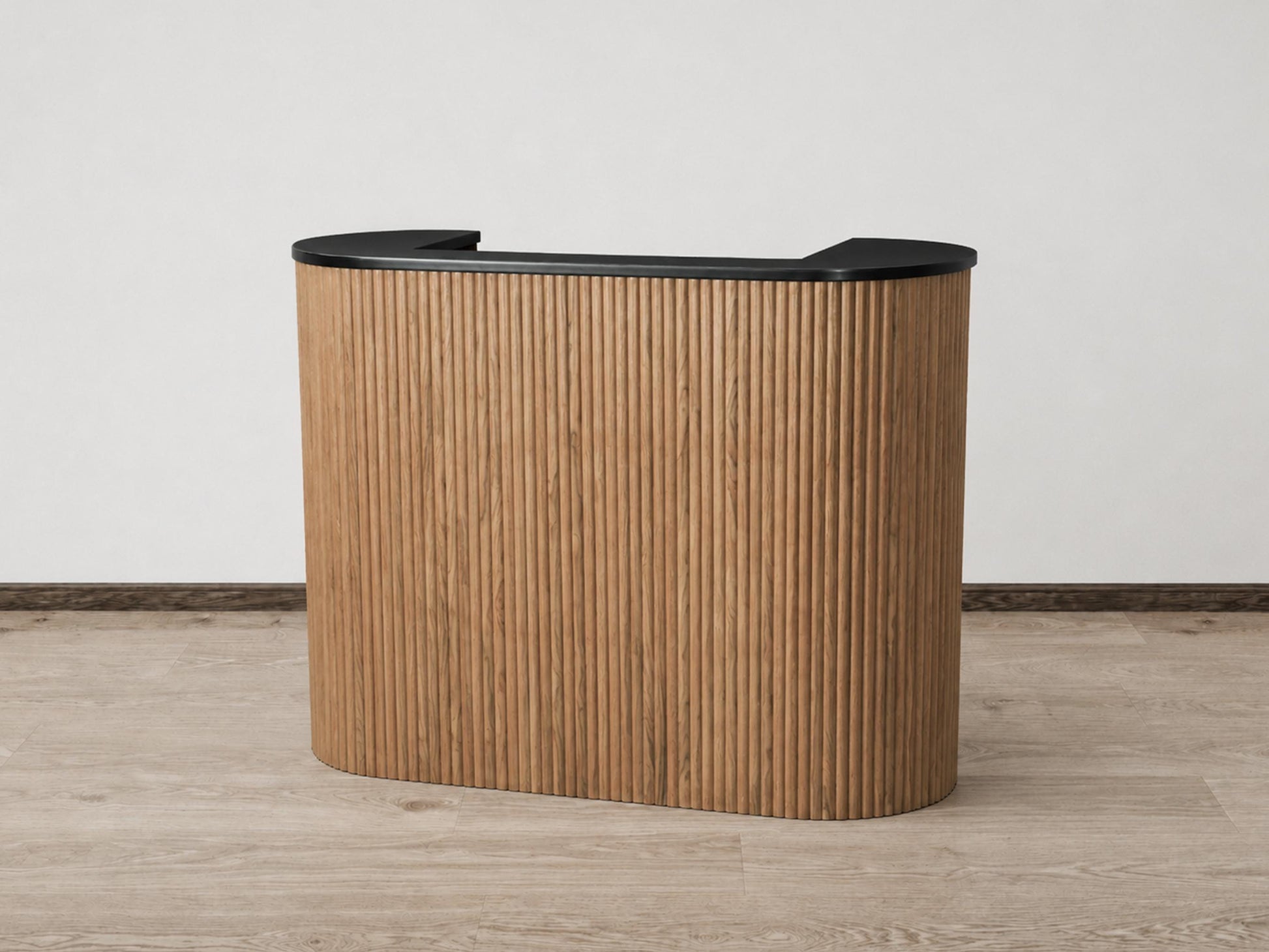 PREORDER Mila Classic Walnut Tambour Reception Desk - Large (58")
