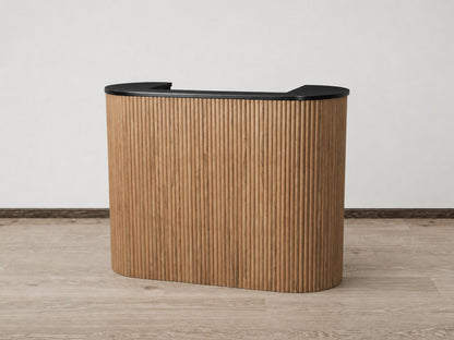 PREORDER Mila Classic Walnut Tambour Reception Desk - Large (58")