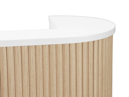 PREORDER Mila Classic Natural Oak Tambour Reception Desk - Small (39")