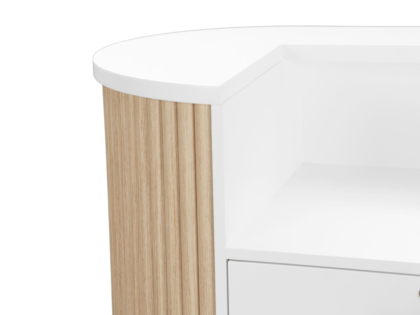 PREORDER Mila Classic Natural Oak Tambour Reception Desk - Small (39")