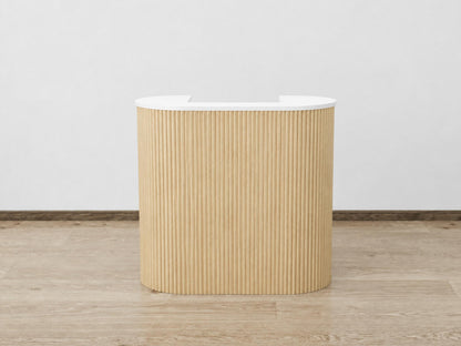 PREORDER Mila Classic Natural Oak Tambour Reception Desk - Midi (48")