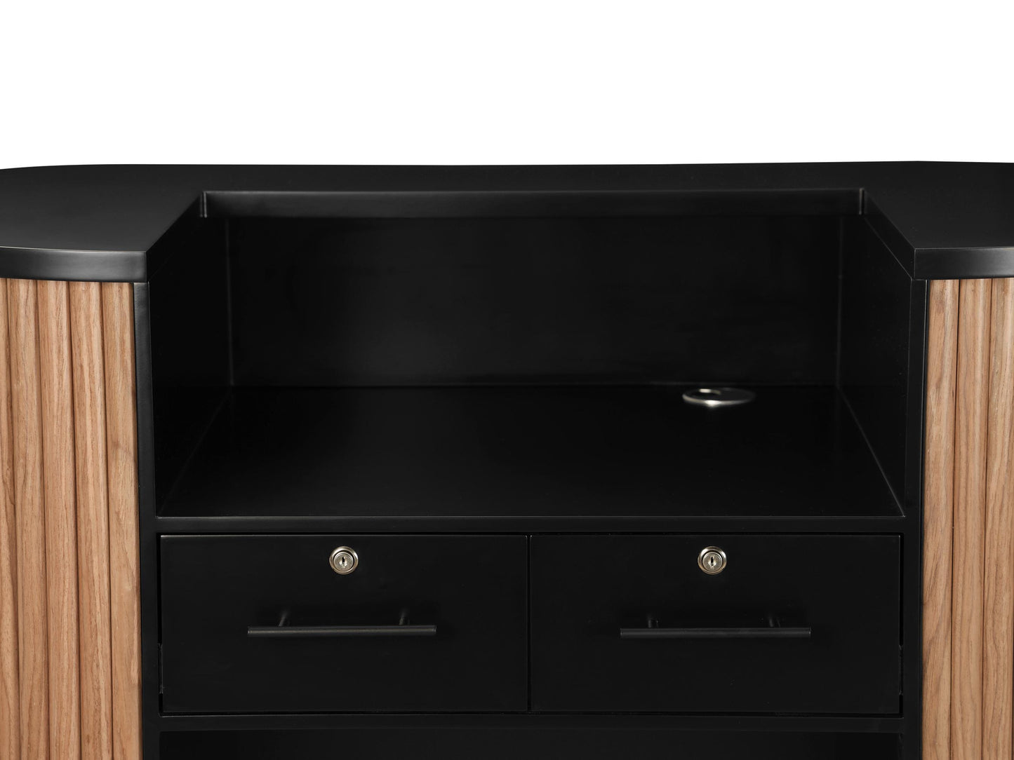 PREORDER Mila Classic Walnut Tambour Reception Desk - Midi (48")