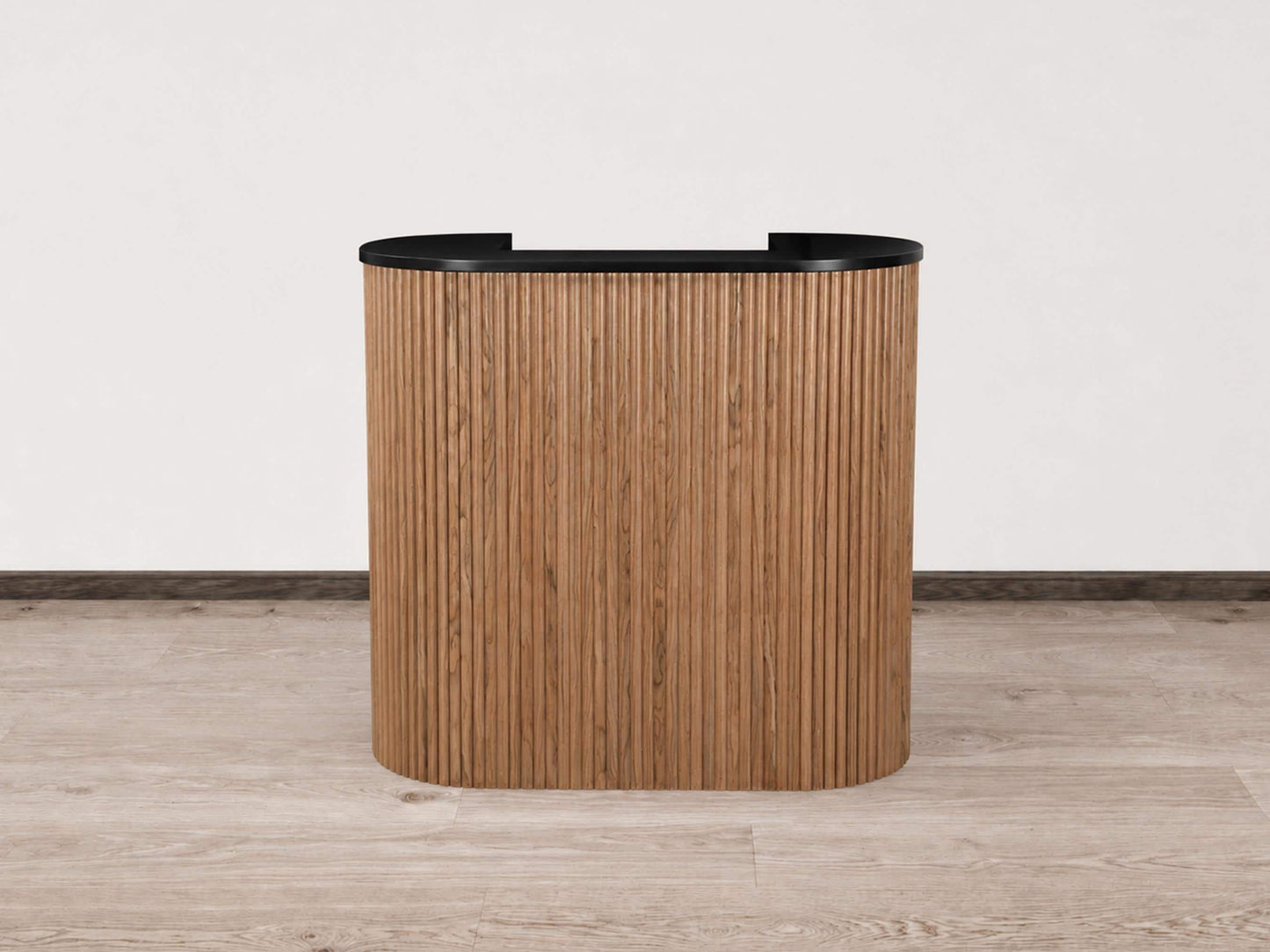 PREORDER Mila Classic Walnut Tambour Reception Desk - Midi (48")