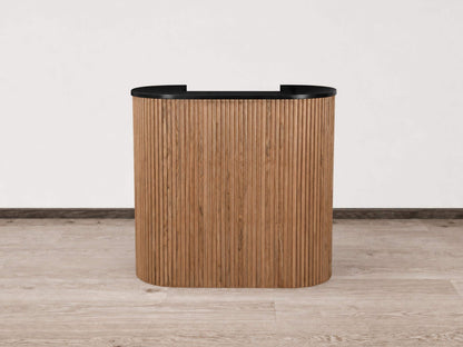 PREORDER Mila Classic Walnut Tambour Reception Desk - Midi (48")