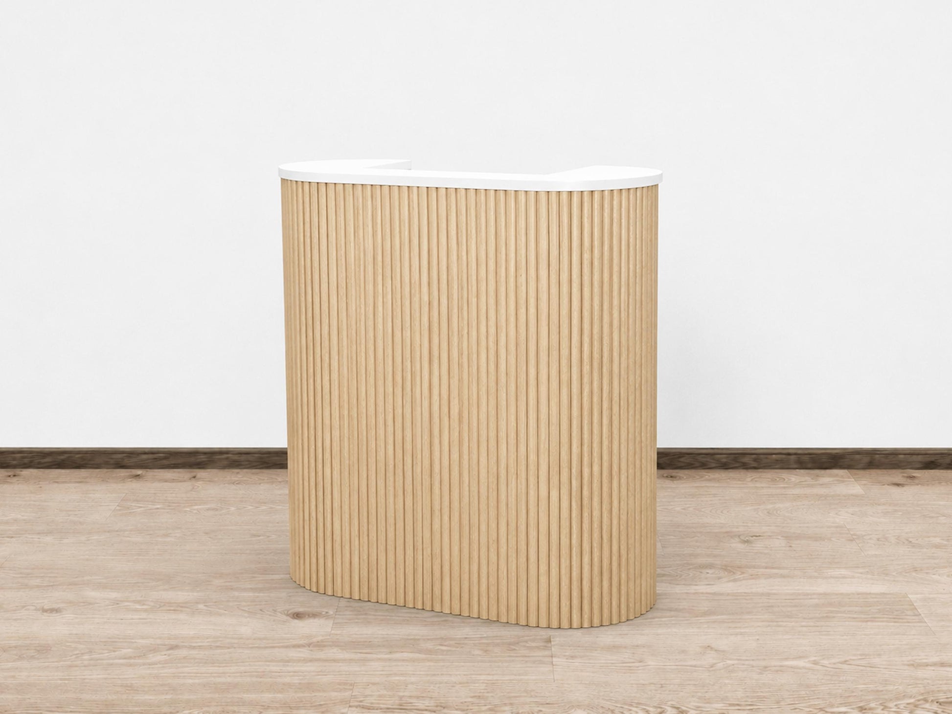 PREORDER Mila Classic Natural Oak Tambour Reception Desk - Small (39")