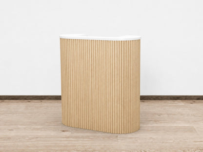 PREORDER Mila Classic Natural Oak Tambour Reception Desk - Small (39")