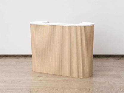PREORDER Mila Classic Natural Oak Tambour Reception Desk - Large (58")